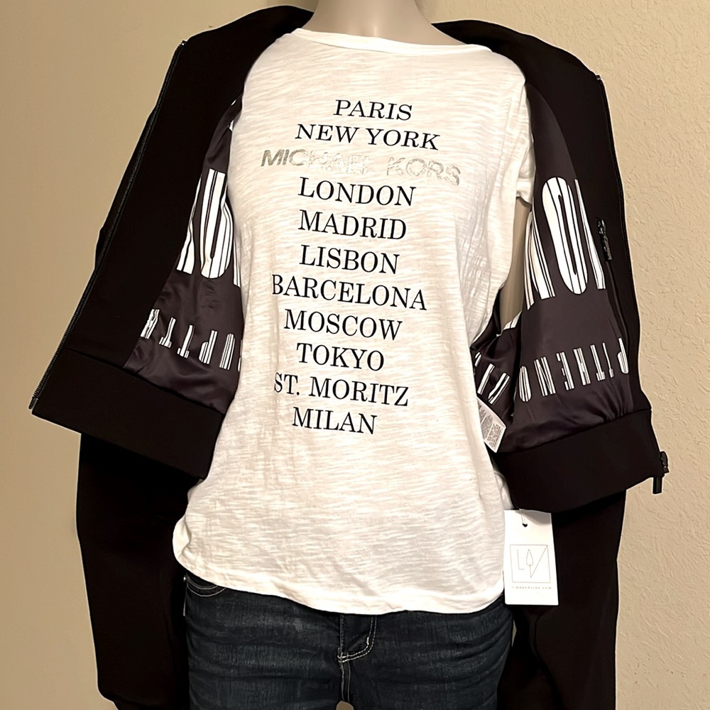 NWT Lime & Vine Black Bomber Jacket. - Picture 5 of 13